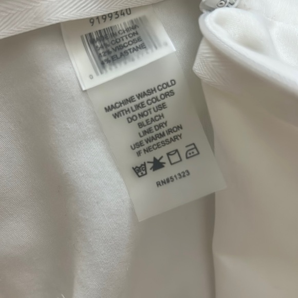 vince camuto white dress business slacks women’s trouser slim cropped pants 0 - Picture 7 of 7